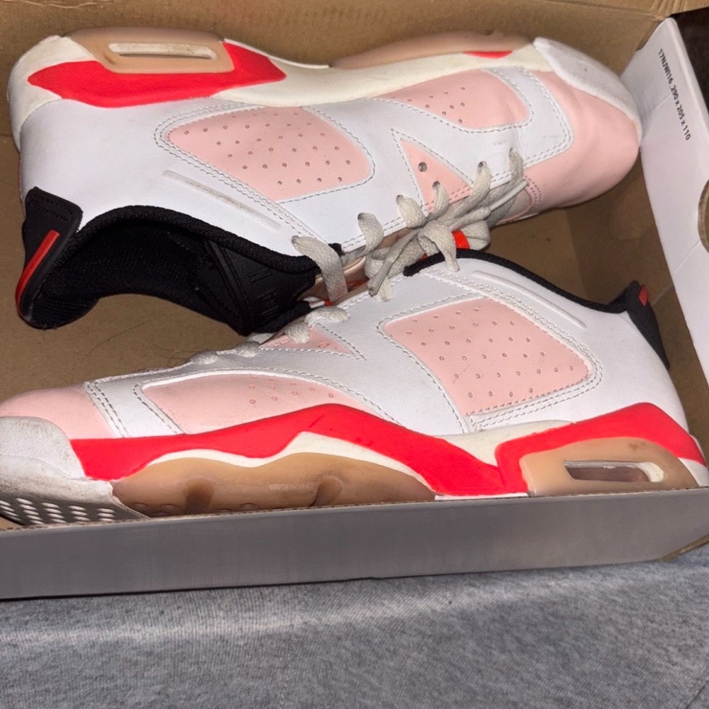 Nike Air Jordan 6 Low White Pink Red Sneakers